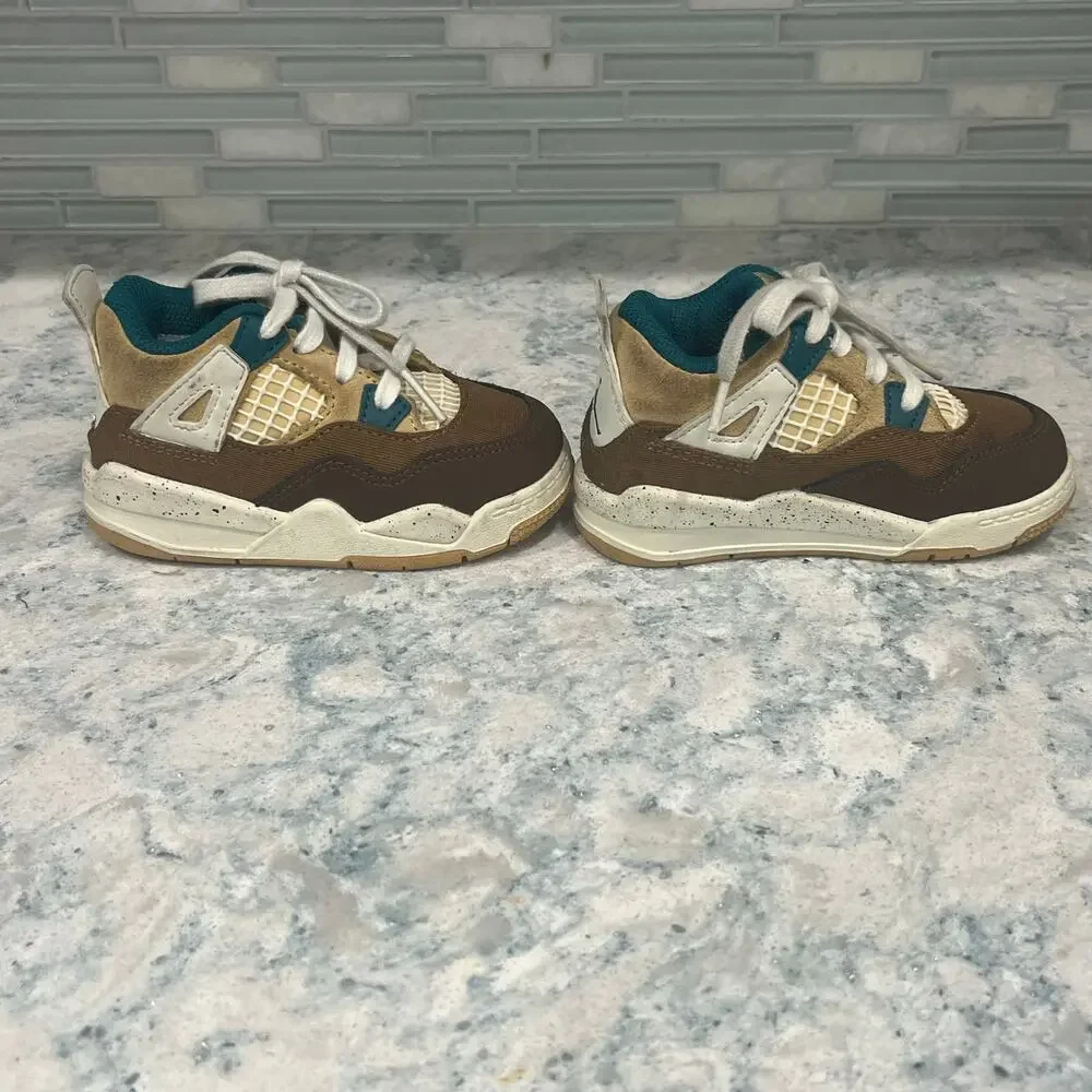 Nike Jordan 4 Retro TD Cacao Wow Toddler Boy's 6C Shoes FB2215-200